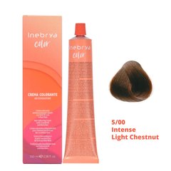 5/00 Крем-фарба для волосся INEBRYA COLOR на насінні льону і алое віра - Інтенсивний світлий каштан, 100 мл.