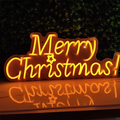 LED вывеска "Merry Christmas", неоновая вывеска новогодняя, неоновая табличка с надписью