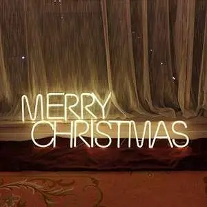 LED вивіска "Merry Christmas", неонова вивіска новорічна, неонова табличка з написом