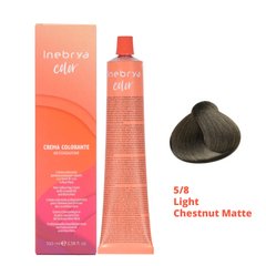 5/8 Крем-краска для волос INEBRYA COLOR на семенах льна и алоэ вера - Каштан коричневый, 100 мл.