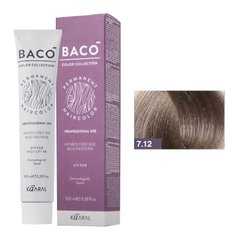 7/12 Краска для волос Kaaral BACO color collection - блондин пепельно-фиолетовый, 100 мл.