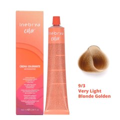 9/3 Крем-краска для волос INEBRYA COLOR на семенах льна - Блондин золотистый, 100 мл.
