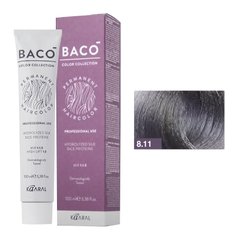 8/11 Краска для волос Kaaral BACO color collection - интенсивный светлый пепельный, 100 мл.