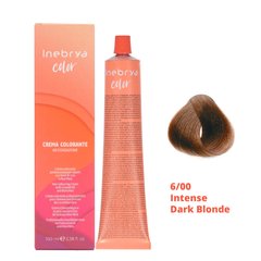 6/00 Крем-фарба для волосся INEBRYA COLOR на насінні льону і алое віра - Інтенсивний темно-русявий, 100 мл.
