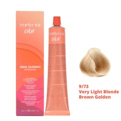 9/73 Крем-краска для волос INEBRYA COLOR на семенах льна - Блондин коричневый золотой, 100 мл.