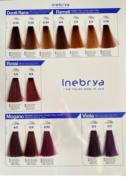 Палитра Цветов INEBRYA BIONIC COLOR, фарбкарта INEBRYA BIONIC COLOR