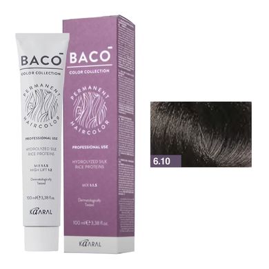 6/10 Краска для волос Kaaral BACO color collection - белокурый темный пепельный, 100 мл.