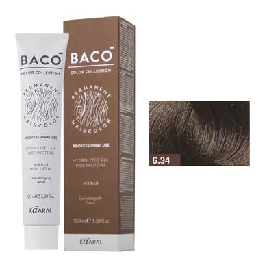 6/34 Фарба для волосся Kaaral BACO color collection - темний золотисто-мідний блонд, 100 мл