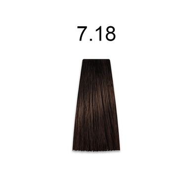 7/18 Фарба для волосся Kaaral Baco Color Fast 10 MIN блондин попелясто-коричневий, 100 мл