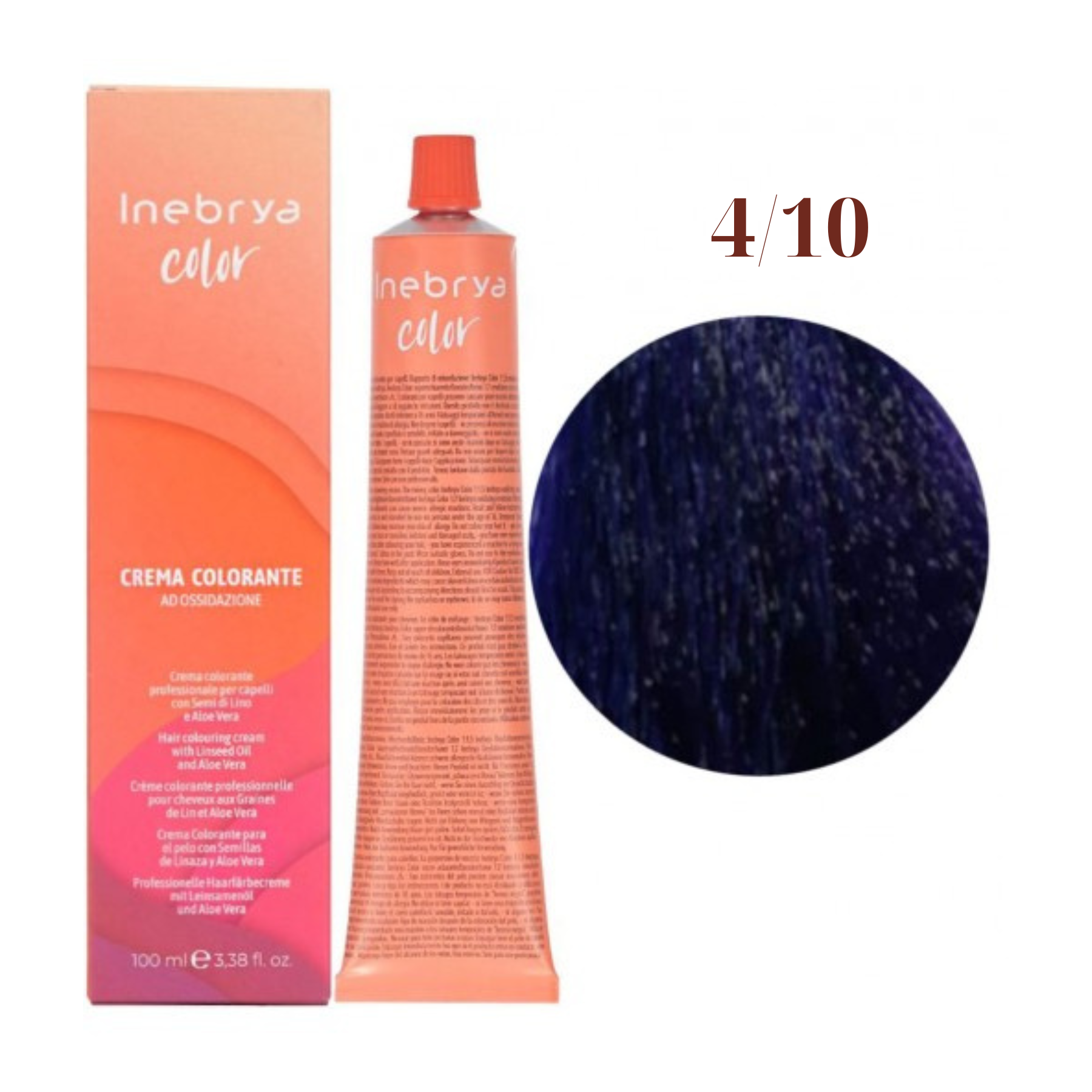 4/10 Крем-краска INEBRYA Color — шатен с сине-пепельным отливом