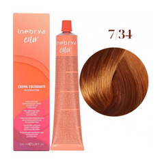7/34 Крем-фарба для волосся INEBRYA Color &mdash; Блонд мідно-золотистий з насінням льону та алое вера, 100 мл
