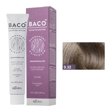 9/32 Фарба для волосся Kaaral BACO color collection - дуже світлий фіолетово-золотистий блондин, 100 мл