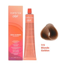 7/3 Крем-краска для волос INEBRYA COLOR на семенах льна и алоэ вера - Русый золотистый, 100 мл.