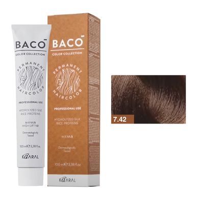 7/42 Фарба для волосся Kaaral BACO color collection - русяво-мідний фіолет, 100 мл