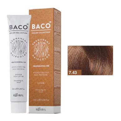 7/43 Краска для волос Kaaral BACO color collection - русо-медный золотистый, 100 мл.