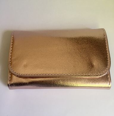 Стильний набір пензлів для макіяжу в гаманці Gold Glamur, 10 шт. Якісні пензлі для макіяжу в стилі Glamor.