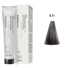 6/11 Краска для волос Kaaral Maraes Vegan Permanent Hair Color - Темный блондин интенсивный пепельный, 100 мл