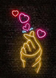LED вивіска "Рука та серце", неонова вивіска декоративна