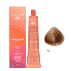 7/7 Крем-краска для волос INEBRYA COLOR на семенах льна и алоэ вера - Русый коричневый, 100 мл.