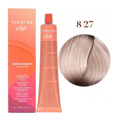 8/27 Крем-фарба для волосся INEBRYA Color &mdash; Світло-русявий фіолетово-коричневий з насінням льону та алое вера, 100 мл