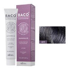 4/11 Краска для волос Kaaral BACO color collection - Средне-коричневый насыщенный пепельный, 100 мл