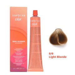 8/0 Крем-краска для волос INEBRYA COLOR на семенах льна и алоэ вера - Светло-русый, 100 мл.