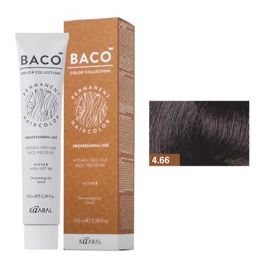 4/66 Краска для волос Kaaral BACO color collection - каштан интенсивно-красный, 100 мл.