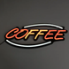 LED вивіска "COFFEE", неонова вивіска для кав'ярні, неонова табличка, 57x30 см