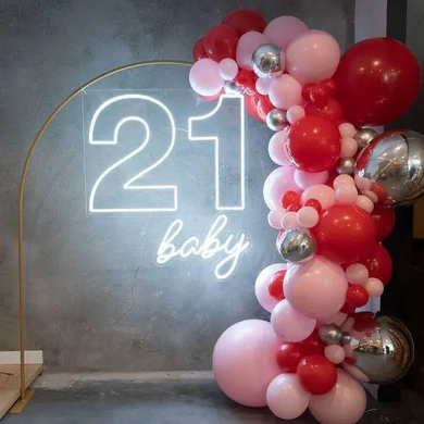 LED вивіска "21 Birthday", неонова вивіска для свят, неонова табличка, 40 см