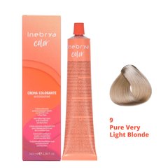 9 Крем-фарба для волосся INEBRYA COLOR на насінні льону - Блондин (чистий пігмент), 100 мл
